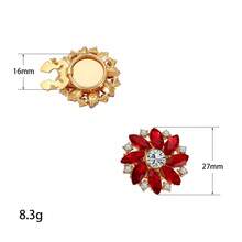 1 Pc Multicolor Rhinestone Flower Cufflinks, No-Sew Elegant Formal Shirt Accessories - Multicolor - View 5