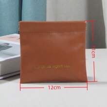 1pc Travel Portable Storage Pouch, Mini Organizer Bag With Auto-Closing Snap, PU Coin Purse, Wired Earphone Storage Bag, Mini Portable Lipstick Makeup Bag,Back To School - Brown - View 10