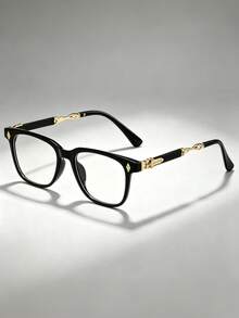 1 Pair Of Fashionable Retro Luxury High-End Unisex Glasses, TR Material, Translucent, Suitable For Indoor TV Watching, Gaming, Computer Use - Multicolor - View 5