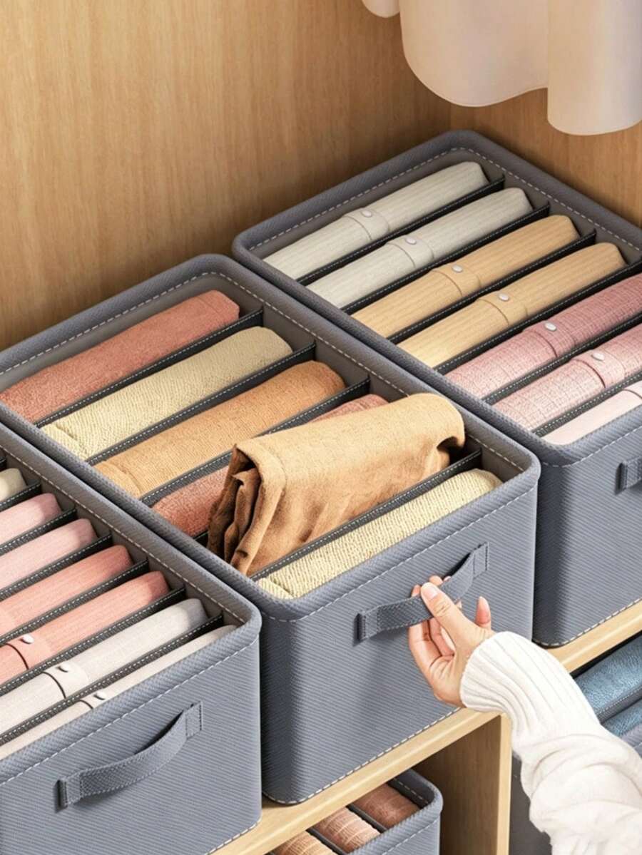 1Pc Polyester Drawer Clothes Divider Storage Bag, Wardrobe Sorting Organizer For Household Apparel, Ideal For Storage Room Storage & Daily Closet Neat Organization,Bedroom Room Decor,Back To School - 1 piece - View 1