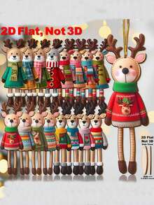 16pcs/Set Colorful Christmas Reindeer Decoration Set - Warm Christmas Style, Suitable For Christmas Tree, Home, Office, Classroom Multi-Functional Gift Box Hanging Ornaments, Reindeer Christmas Decor - A - View 10