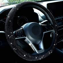 1pc Rhinestone Car Steering Wheel Cover, Bling Diamond Steering Wheel Wrap, No Inner Ring Car Interior Accessories For Women - Steering Wheel Cover - View 16
