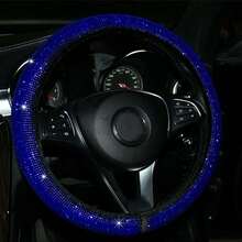1pc Rhinestone Car Steering Wheel Cover, Bling Diamond Steering Wheel Wrap, No Inner Ring Car Interior Accessories For Women - Steering Wheel Cover - View 10