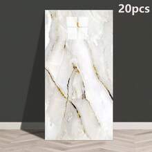 Azulejos de pared autoadhesivos 3D con efecto mármol fáciles de aplicar - Papel tapiz de espuma autoadhesivo e impermeable, adecuado para salpicadero de cocina, sala de estar, dormitorio, decoración de baño - Pegatinas de pared de vinilo fáciles de cortar y lavables - Adhesivo para azulejos - Pegatinas de pared - Ver 16