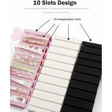 Nail Art Transfer Foil Storage Box With Random Color Roll Rods - 10 Slot Storage Box, Compact And Portable, Suitable For Nail Salons, Home DIY And Women's Gifts - Multicolor - View 5