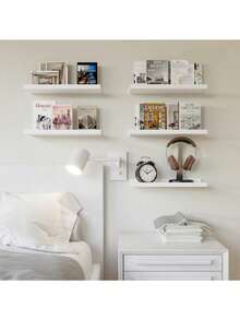 1pc Minimalist Wall-Mounted Shelf, Wall Display Rack Suitable For Living Room Decor, Photo Frames, Multi-Layer Wall Storage Rack (Suitable For Books, Plants), No-Drill Display Rack (Suitable For Bedroom, Study) - View 4