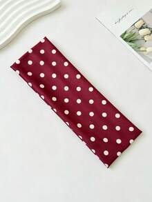 5pcs/1pc Women's Sweet & Cool Sports Yoga Beach Black White Brown Khaki Burgundy Polka Dot Pattern Headband Fashion Versatile High-End Elegant Elegant Minimalist Style Small Long Scarf Hair Hoop Hair Accessory Suitable For Daily Outings Casual Parties Commuting Vacation Hair Tying Hair Binding Hair Styling Makeup Outfit Matching Accessory - Multicolor - View 6