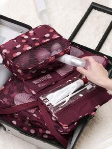 1件夏季旅行收納袋 大容量化妝包 防水掛式盥洗包 便攜旅行化妝收納袋 雙層收納整理袋 伴娘禮物 教師節禮物 旅行必備 郵輪必備 適用於化妝品與盥洗用品收納 - 彩色 - 查看 8