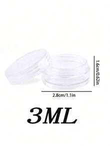 1/10/25/60pcs Mini 3/5ml Pink Lid Transparent Cream Jar, Refillable Bottle, Suitable For Storing Face Cream, Lotion, Lipstick, Eyeshadow, Nail Polish, Jewelry, Powder Compact, Travel Essentials, Empty Refill Bottle, Leak-Proof Travel Design - Pink - View 10