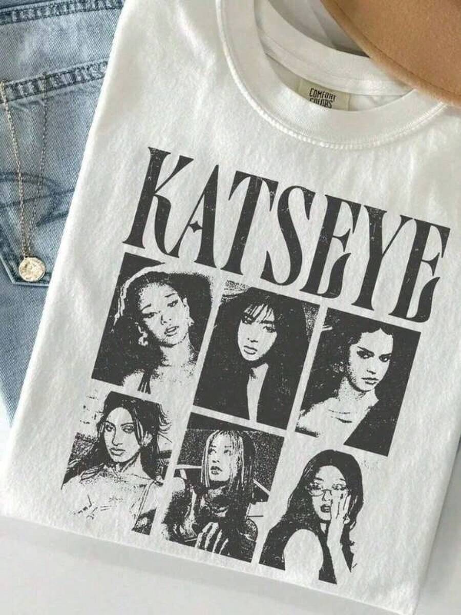 X T-Shirt Made Of Pure Cotton, 2026JungMädchen'JungenGrafikBaumwolleGrafikT-Shirts,KatseyeMusikHemdKatseyeK-PopGrafikT-ShirtKatseyeGnarlyT-ShirtK PCZE - White - View 1