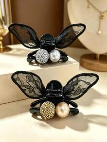 1pc Girls Elf Ear Fashion Forehead Hair Clip Butterfly Claw Clip Versatile For Daily Wear - Multicolor - View 5