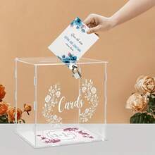 1pc Transparent Acrylic Decorative Box, DIY Large Wedding Guest Book Card Box, Elegant Gift Card Storage Box, Suitable For Weddings, Birthdays, Graduation Season, Holiday Parties, Donation Boxes, Etc. - 1PC - View 6