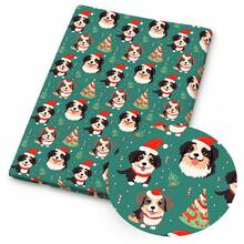 1pc Christmas Cute Dog Print Fabric - 59 X 19.68 Inches (150 X 50 Cm) Pre-Cut Polyester Fabric With Santa Hat Dog Pattern - Suitable For DIY Sewing, Scrapbooking, Tablecloths And Crafts - Christmas - View 10