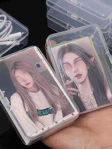 1/2/3pcs Transparent Storage Boxes With Lids - Multi-Functional Plastic Containers, Suitable For Cards, Jewelry, DIY Nail Art, Hardware Parts, Stackable Mini Storage Boxes, Suitable For Desk Drawers, Home Office Supplies, Multi-Purpose Storage Boxes - View 2