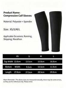1 Pair Silicone Non-Slip Calf Compression Sleeves, High Elasticity Breathable Leg Support, Suitable For Running, Jump Rope, Marathon Sports - Multicolor - View 9