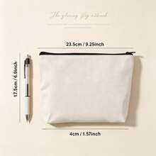 Blank DIY Paintable Canvas Makeup Bag, Customizable Zipper Pencil Case, Multi-Functional Travel Organizer Bag, Back To School And Vacation Essential, Personalized Birthday Gift For Teachers, Bridesmaids, Moms - DIY Blank Cloth Bag - View 6