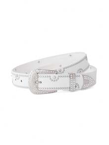 1pc Women's Buckle Belt With Chain Decoration, Vintage Artistic Style, Versatile Leather Belt For Men And Women - Belt - View 7