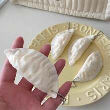 4 piezas de juguetes blandos y apretables con forma de dumpling realista y creativa, accesorios para aliviar el estrés, suministros para fiestas festivas, recuerdos de fiesta, decoración de escritorio, adecuados como regalos, obsequios de fiesta, colgantes para bolsos, regalos de cumpleaños - A - Ver 7