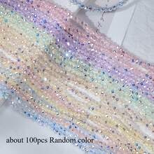Approx. 100pcs DIY Jewelry Making Beads, Aurora Iridescent Faceted Round Beads, Shiny AB Color, Mixed Color Mini Beads, For Bracelets, Necklaces, Earrings Handmade Accessories - Multicolor - View 9