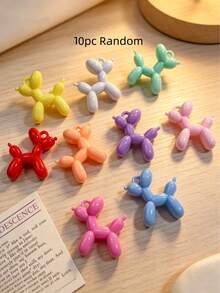 10-50pcs Mixed Color Balloon Dog Resin Beads, Cute Glossy 3D Dog-Shaped Spacer Beads For Handmade Crafts, Nail Art, Hair Accessories Decoration - Multicolor - View 9