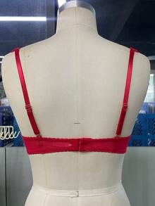 Bella Beso 1pc Sexy Underwire Half Cup Bra - Red - View 3