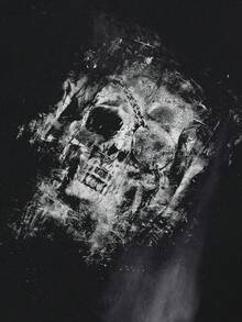 Tiny Spark Dark Streetwear Black Tee Shirt Graffiti Skull Graphic Grunge Style - Black - View 4