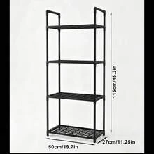 4-Tier Storage Rack, Adjustable Storage Shelf, Bathroom Storage Rack And Storage Unit, Garage Storage Rack, Suitable For Kitchens And Bathrooms. - View 6