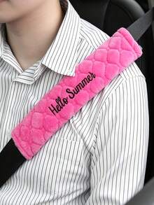 1pc Car Seat Belt Shoulder Pad, Customizable With Your Personalized Name Text - Comfortable Shoulder Protection, Relieves Shoulder Tightness And Pressure. Suitable For Comfortable Driving, Handbags, Cameras, Backpacks, Car Seat Belt Pads, Vehicle Interior Accessories, Minimalist Design, Durable Material - Multicolor - View 4