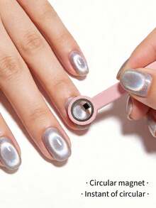 New Annies Round Cat Eye Nail Art Magnetic Tool, Multi-Function Long Handle 3s Vacuum Hole Cat Eye Ring, Professional Round Magnet, Instant Round Halo Effect, Strong Magnetic Force, Suitable For Cat Eye Gel Polish, DIY Nail Art And Nail Salon, Professional Grade Nail Art Magnetic Wand,Bedroom Room Decor,Back To School - Multicolor - View 4