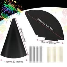 Colorful Scratch Card Party Hat Set - Cone Hats With Elastic Cord And Pen, For Creative Decoration And Group Interaction, 36pcs - Multicolor - View 5