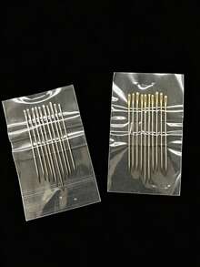 10pcs Gold/Silver Eye Large Hole Easy Threading Hand Sewing Needles, Suitable For Clothing Repair And Embroidery, Multi-Size Set For Craft Studio, Home Sewing Kit Sewing Supplies - Hand Sewing Needle Set - View 5