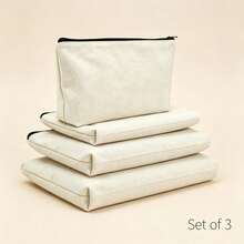 Blank DIY Paintable Canvas Makeup Bag, Customizable Zipper Pencil Case, Multi-Functional Travel Organizer Bag, Back To School And Vacation Essential, Personalized Birthday Gift For Teachers, Bridesmaids, Moms - DIY Blank Cloth Bag - View 3