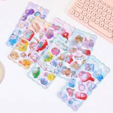 Pegatina decorativa de oscilador líquido Q-LiA: 1 pieza de pegatina 3D con relieve de cristal, transparente, impermeable y autoadhesiva, adecuada para manualidades DIY, decoración de scrapbooking. Aplicable a fundas de teléfono, portátiles, botellas de agua, artículos de papelería, etc. - Multicolor - Ver 5