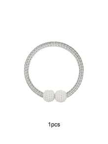 2/4/6pcs Magnetic Curtain Tiebacks,Faux Pearl Curtain Tiebacks,Pearl Decorative Rope Tie Backs,Drape Tie Backs Decorative,Window Tie Decorative Rope Fixer,Classic Necktie Design Curtain Holder Clips,Curtain Holdbacks,No-Drill,For Home Office Decor. - Multicolor - View 12