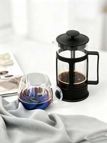 1 Stück hitzebeständige French-Press-Kaffeekanne aus Borosilikatglas, schwarzer Rahmen, Edelstahlfilter, Kaffeekanne und Teebereiter, verschiedene Größen, Handpresse für Zuhause, Büro, Camping, Küche, Kaffeezubehör - Verschiedenfarbig - Übersicht 12