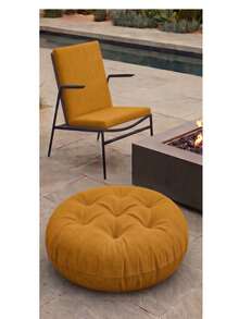 Ultra-Comfortable Round Seating Cushion - 40x40 Cm Fluffy Style - Yellow - View 2