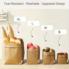 Upgraded Thickened Tear-Resistant Washable Kraft Paper Storage Bag - Suitable For Bathroom, Plants, Desk Organization | Unisex Small Bag, Ideal For Travel, Crafts And Gift Giving (Multiple Sizes Available) - View 3