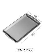 1pc Stainless Steel Gold Color Rectangular Tray, Thickened BBQ Tray, Snack Tray, Storage Tray, Suitable For Home, Kitchen, Restaurant, Hotel, Kitchen Supplies, Tableware Accessories - Multicolor - View 17