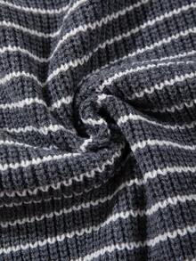 Sweater Rajut Pria Kasual untuk Liburan, Perjalanan Sehari-hari, Pulang ke Rumah, Serbaguna, Blok Warna, Garis-garis, Kerah Bulat, Lengan Panjang, Longgar, Berusuk, Pullover, Musim Gugur/Dingin - Grey - View 9