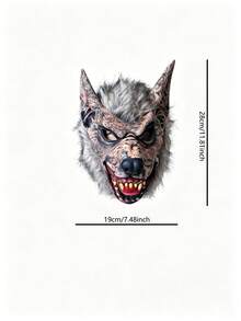 Realistische graue flauschige Werwolf Vollgesichtsmaske, atmungsaktive gruselige Wolfskopfmaske für Erwachsene, geeignet für Halloween-Party, Cosplay, Geisterhaus, Escape-Room Rollenspiel Kostümdekoration - Mehrere Stile - Übersicht 10