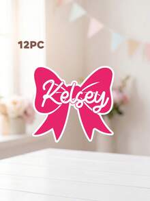Custom Name Bow Stickers,Back To School Cute Pastel Color Bow Stickers,Custom Stickers Labels For Water Bottle Lunch Box Notebook Pencil Case Laptop Gift Bag School Supplies Decor - Multicolor - View 8