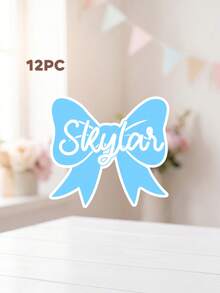 Custom Name Bow Stickers,Back To School Cute Pastel Color Bow Stickers,Custom Stickers Labels For Water Bottle Lunch Box Notebook Pencil Case Laptop Gift Bag School Supplies Decor - Multicolor - View 12