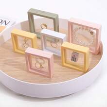 10pcs Pink Colorful PE Film Jewelry Packaging Boxes, Waterproof Anti-Oxidation Portable 3D Independent Floating Frame Film For Rings, Earrings, Necklaces Gift Packaging - Pink - View 10