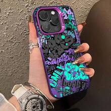 Phone Case - 1 Piece Graffiti Text Design Phone Case Suitable For Apple  17 16 15 14 13 12 11 PRO MAX Shockproof Camera Protection Phone Case Functional Fashionable Aesthetics For Daily Use(Shipped From European Local Warehouse) JITZ - 羅莎 - 查看 4