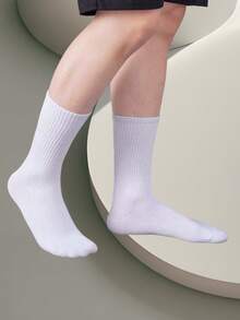 Kit 12 Pair Men's Socks Good Quality Great Long Shaft - White - View 4