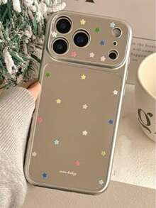 日韓風 Ins 極簡彩色小星星鏡面手機殼，適用 Apple 17 Pro Max、16 Pro、New 17、14 Pro、15 Pro、18 Pro Max，創意女款全包防摔手機保護殼 18 - 銀色 - 查看 5