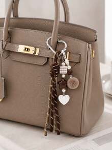 INS Style Heart Pearl Tassel Keychain, Korean Sweet Girl Bag Charm, Cute Backpack Pendant, Kawaii Handbag Accessory, Gift For Women - Multicolor - View 1