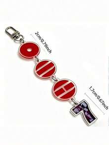 2D Flat - 2D Acrylic Keychain And Bag Pendant, Double-Sided Printed Charm, Red Design - Multicolor - View 6