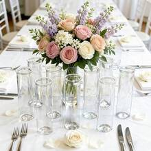 1/3/6/8 piezas Jarrones mini de estilo bohemio de plástico, adecuados para girasoles, aguacates y pequeñas plantas bulbosas, excelentes para decoración de bodas, sala de estar y mesa de comedor, jarrones para el Día de San Valentín, jarrones de estilo bohemio hechos a mano, para amantes de las plantas - Blanco - Ver 8