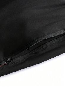 Women's Fashion High Waist Sports Pants - Drawstring Straight Leg Sweatpants, Casual Long Pants With Secure Zipper Pockets, Suitable For Daily Wear, Commuting, Outdoor Activities - Black - View 7